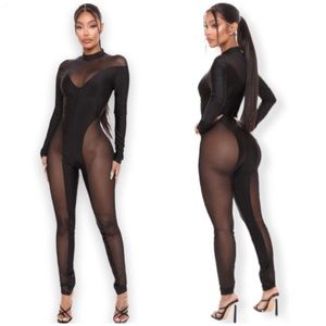 Fashion Nova Black Sheer Jumpsuit